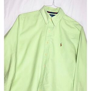 Ralph Lauren Classic Fit Oxford Button Down Shirt Men XL Light Green Pony Logo